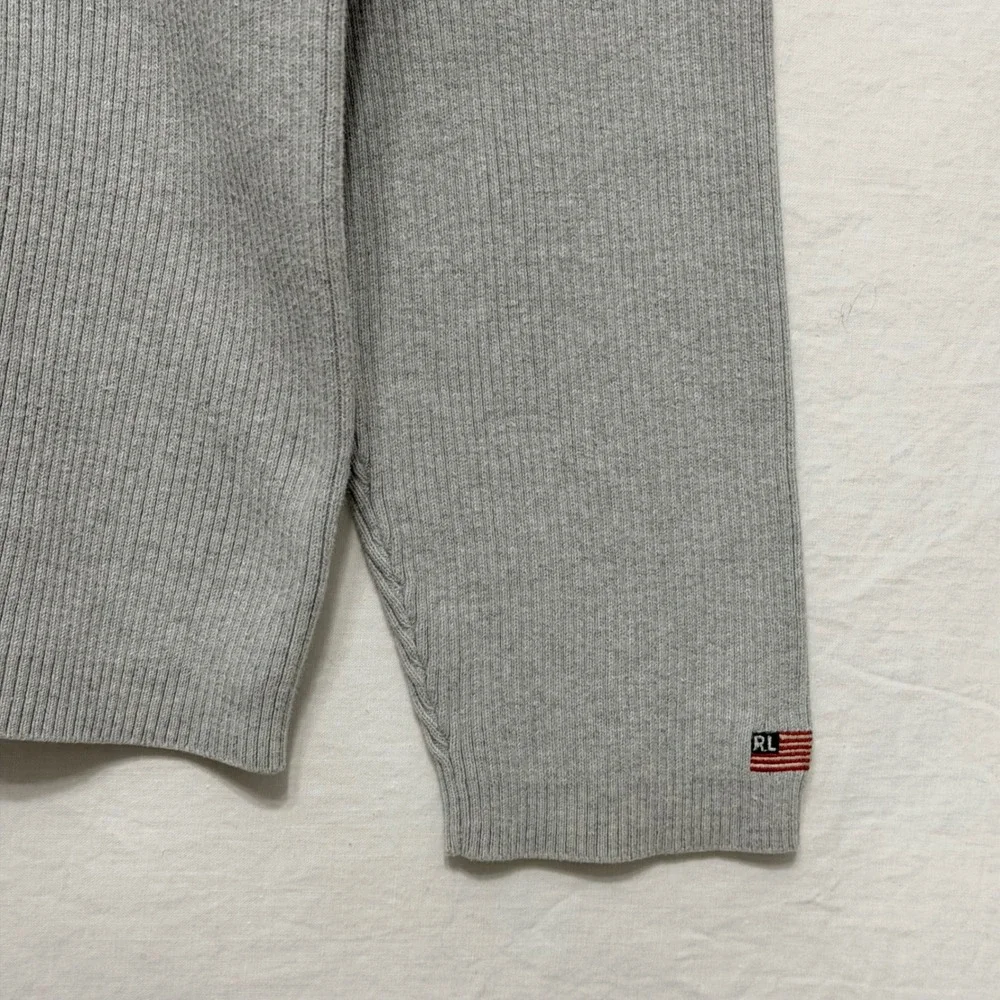 Vintage‎ Japan Polo Jeans Co Ralph Lauren Sweater Mens L Grey Ribbed Knit Stripe